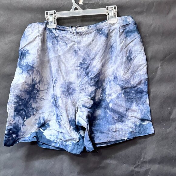 Cut Loose Linen Tie Dyed Sleeveless Shorts  Size Medium Set Cotton Blue - Picture 2 of 7